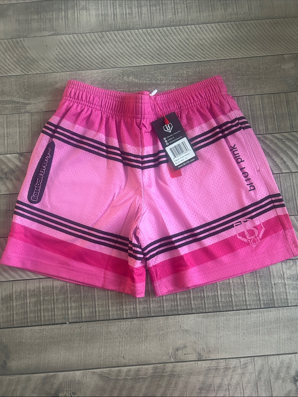 Girls' Pink Athletic Mesh Shorts with Stripe Detail
